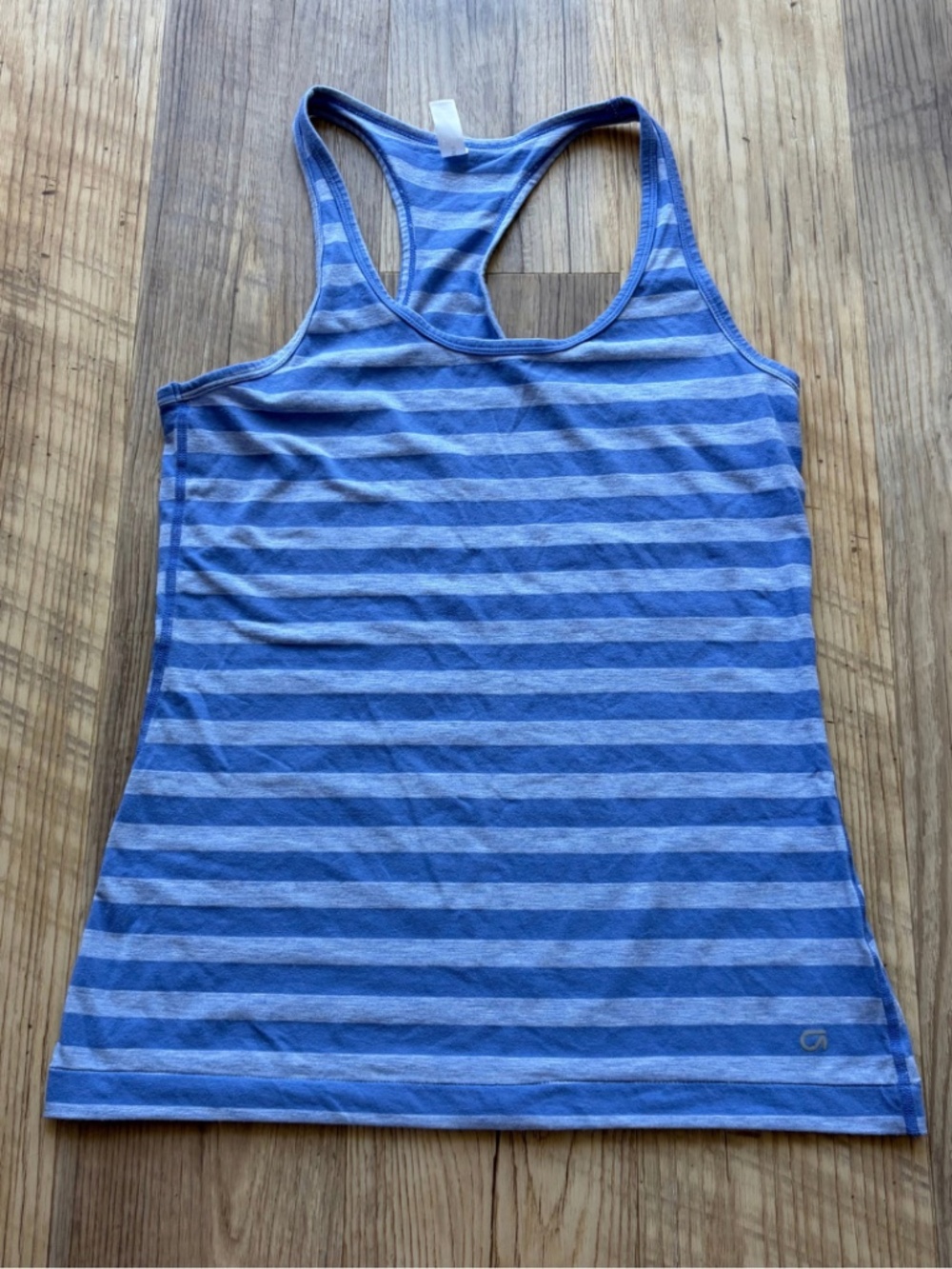 GAP FIT Women's Purple Striped Cotton Stretch Athletic Racer Back Top